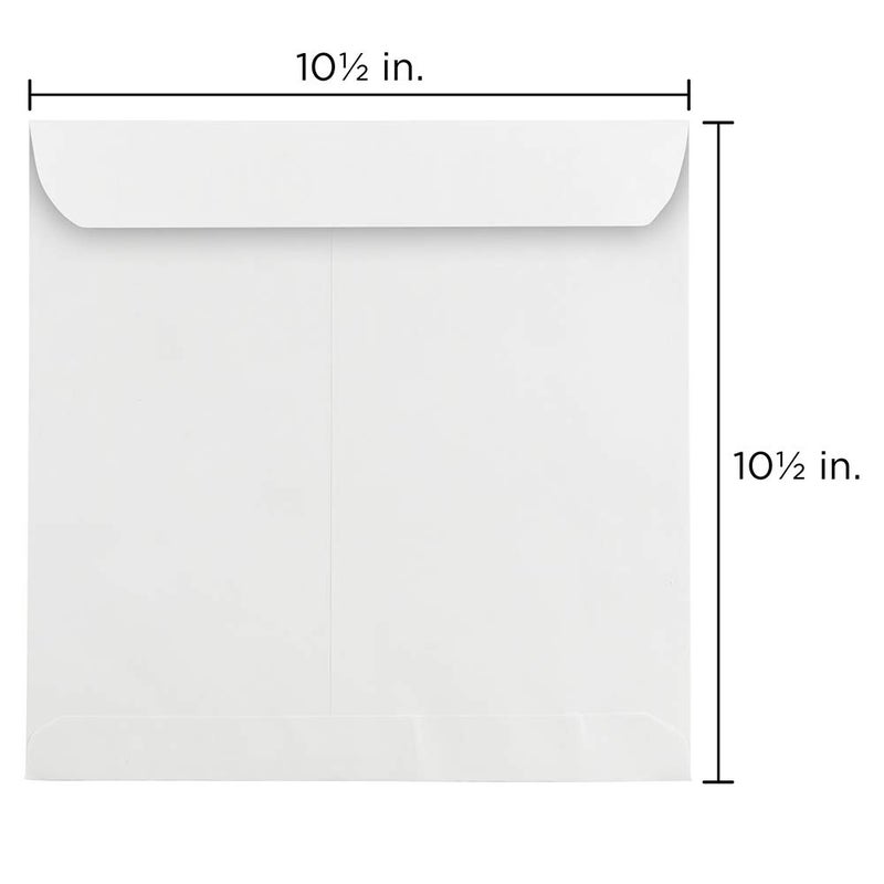 JAM PAPER 10.5 x 10.5 Large Square Invitation Envelopes - White - 25/Pack - Image 3